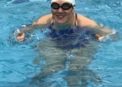 Total Immersion swimming teacher showing her passion for teaching one-to-one swimming lessons