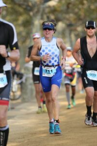Athlete running in a triathlon